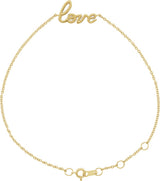 14K Yellow Love 6 1/2-7 1/2" Bracelet