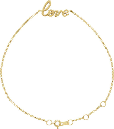 14K Yellow Love 6 1/2-7 1/2" Bracelet