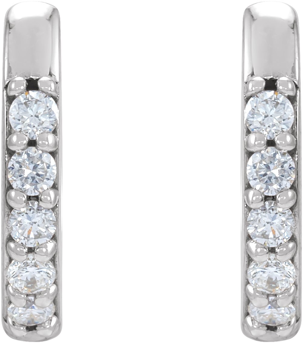 Sterling Silver .08 CTW Natural Diamond 10 mm Huggies