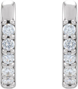 Sterling Silver .08 CTW Natural Diamond 10 mm Huggies