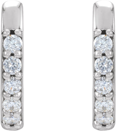 Sterling Silver .08 CTW Natural Diamond 10 mm Huggies