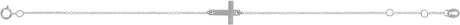 14K White Gold Engravable Cross 6 1/2-7 1/2" Bracelet