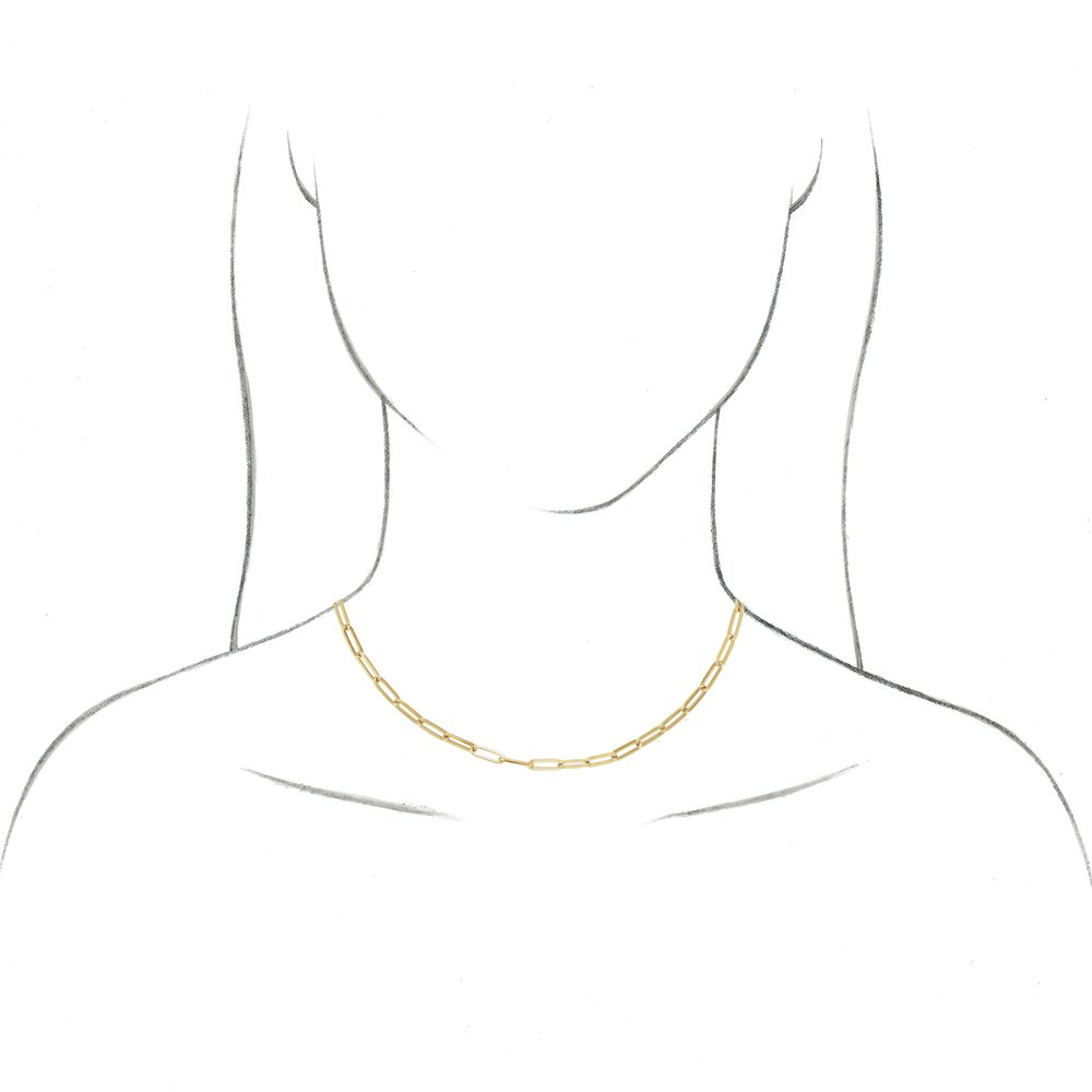 14K White 3.85 mm Paperclip-Style 18" Chain
