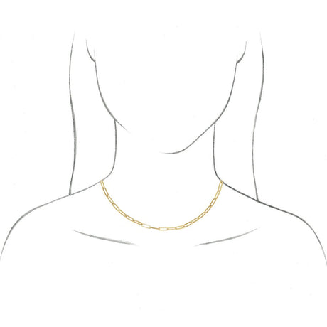 18K Yellow Gold-Plated Sterling Silver 3.85 mm Paperclip-Style 16" Chain