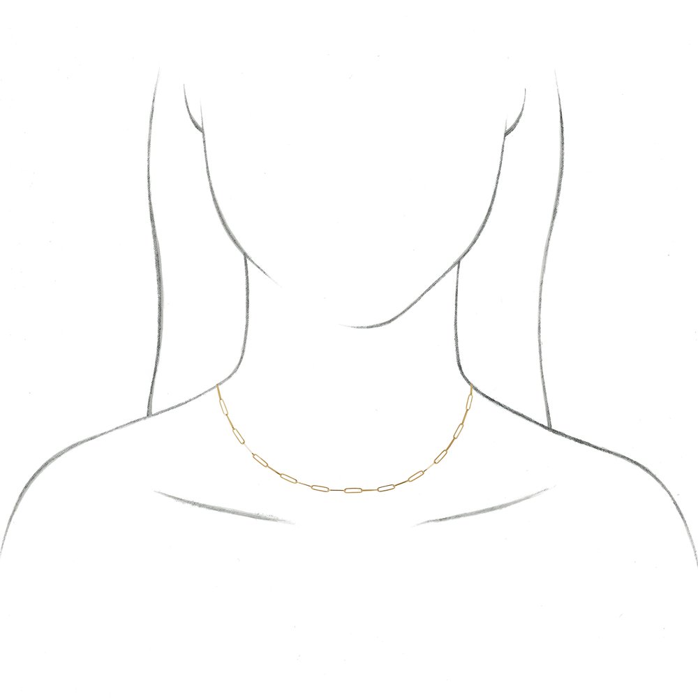 14K Yellow Gold 2.6 mm Paperclip-Style 18" Chain