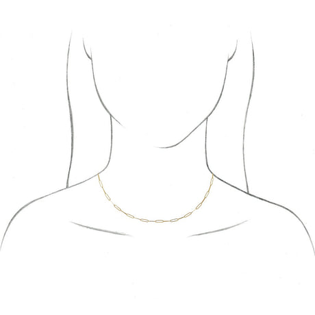 14K White 2.6 mm Paperclip-Style 16" Chain