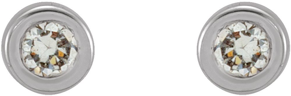 14K White Gold .02 CTW Natural Diamond Micro Bezel-Set Earrings