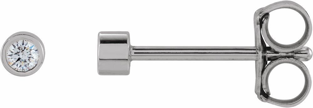 14K White Gold .04 CTW Natural Diamond Micro Bezel-Set Earrings