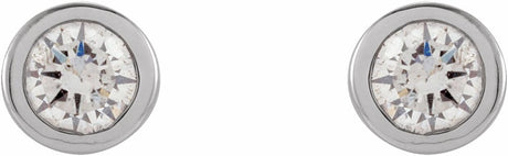 14K White .06 CTW Natural Diamond Micro Bezel-Set Earrings