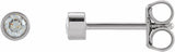 14K White Gold 1/8 CTW Natural Diamond Micro Bezel-Set Earrings