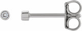14K White Gold .03 CTW Natural Diamond Micro Bezel-Set Earrings