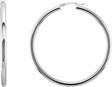 14K White Gold Tube 48 mm Hoop Earrings