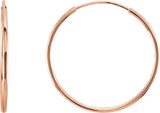 14K Rose Gold Endless Tube 20 mm Hoop Earring