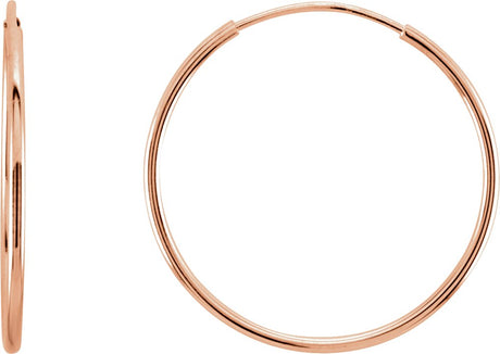 14K Rose Gold Endless Tube 20 mm Hoop Earring