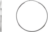 14K White Gold Endless Tube 24 mm Hoop Earring