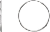 14K White Gold Endless Tube 20 mm Hoop Earring