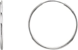 14K White Endless Tube 20 mm Hoop Earring