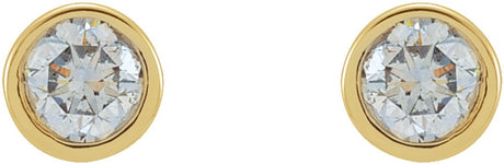 14K Yellow Gold 1/5 CTW Natural Diamond Micro Bezel-Set Earrings
