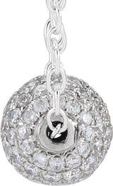 14K White 6 mm 3/8 CTW Natural Diamond Ball 16-18" Necklace