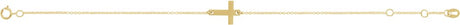 14K Yellow Gold Engravable Cross 6 1/2-7 1/2" Bracelet