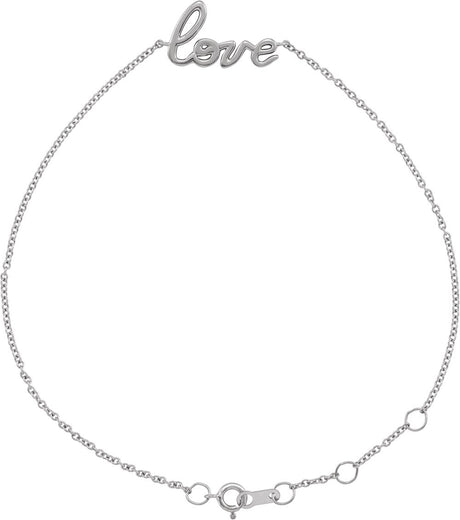 Sterling Silver Love 6 1/2-7 1/2" Bracelet