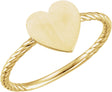 14K Yellow Be Posh® Engravable Rope Signet Ring 