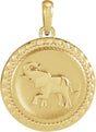 14K Yellow 12.78 mm Elephant Disc Pendant