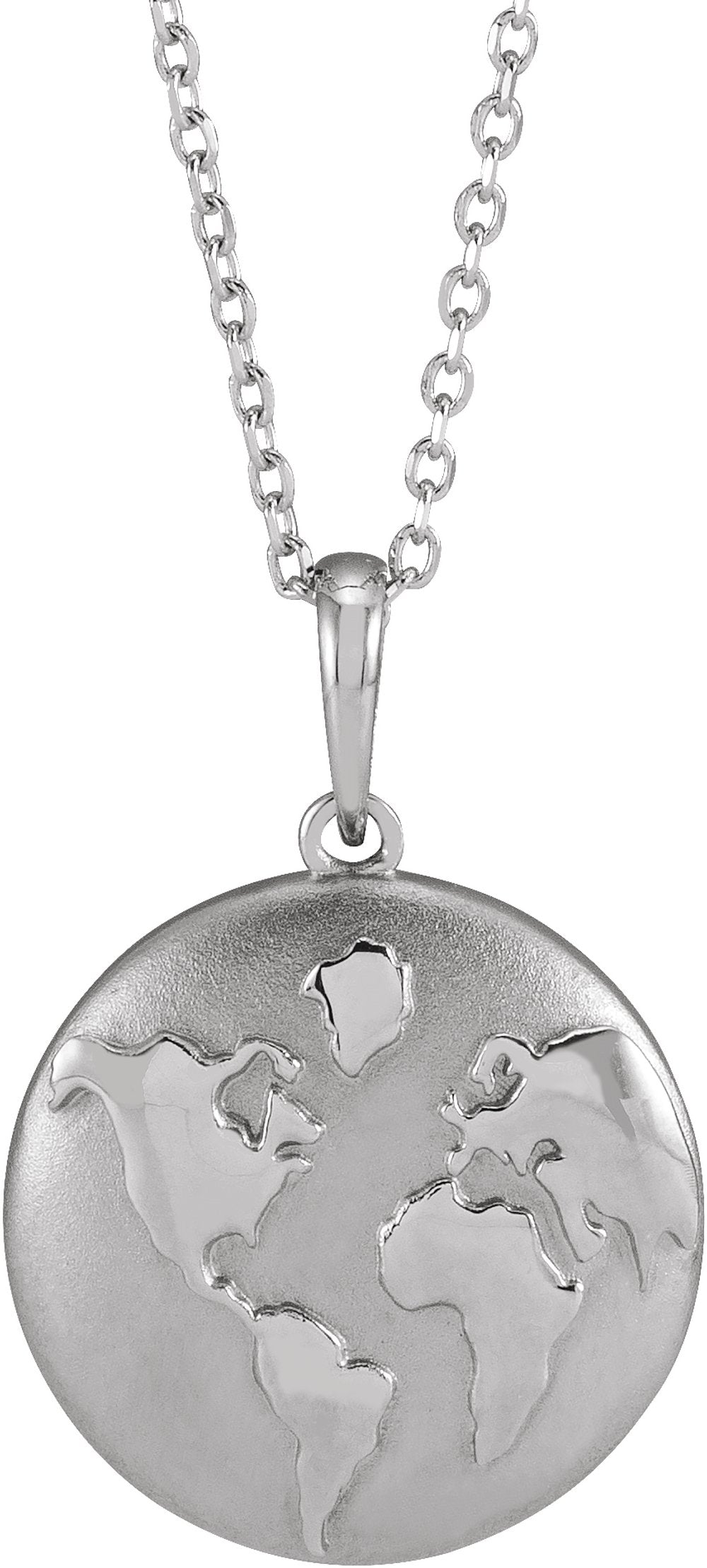 Sterling Silver Old World Globe 16-18" Necklace