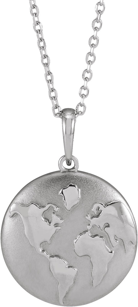 Sterling Silver Old World Globe 16-18" Necklace