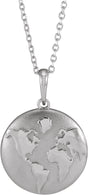 Sterling Silver Old World Globe 16-18" Necklace