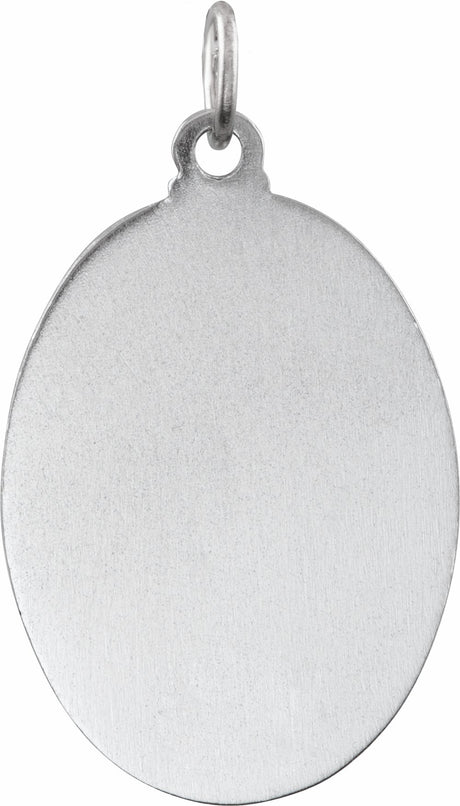 Sterling Silver 26x20 mm Blue Enamel St. Christopher Medal