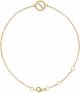 14K Yellow .03 CTW Natural Diamond Circle 6 1/2-7 1/2" Bracelet 