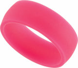 Pink Silicone 7 mm Comfort-Fit Half Round Band Size 5