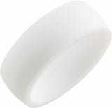 White Silicone 7 mm Comfort-Fit Half Round Band Size 7