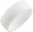 White Silicone 7 mm Comfort-Fit Half Round Band Size 4