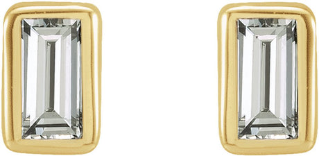 14K Yellow Gold .07 CTW Natural Diamond Bezel-Set Earrings