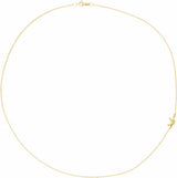14K Yellow Off-Center Holy Spirit Dove 16" Necklace
