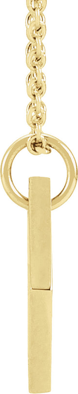 14K Yellow Gold .005 CT Natural Diamond Rhombus Pendant