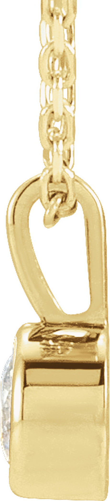 14K Yellow .06 CT Natural Diamond Bezel-Set Solitaire 16-18" Necklace