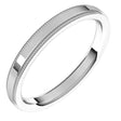 14K White 2.5 mm Milgrain Stepped-Edge Comfort-Fit Flat Band Size 5