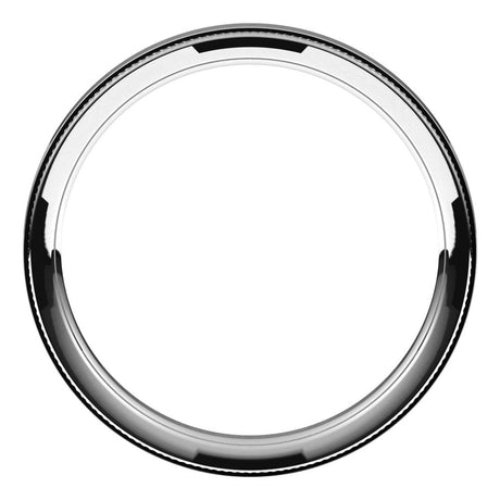 18K White 2.5 mm Milgrain Stepped-Edge Comfort-Fit Flat Band Size 10