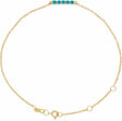 14K Yellow Gold Natural Turquoise Bar 6 1/2-7 1/2" Bracelet