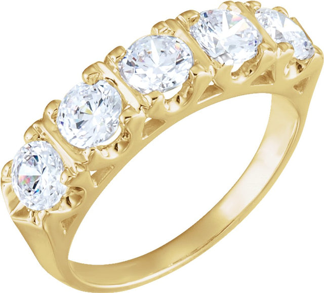 14K Yellow 4.5 mm Round Forever One™ Lab-Grown Moissanite
Anniversary Band