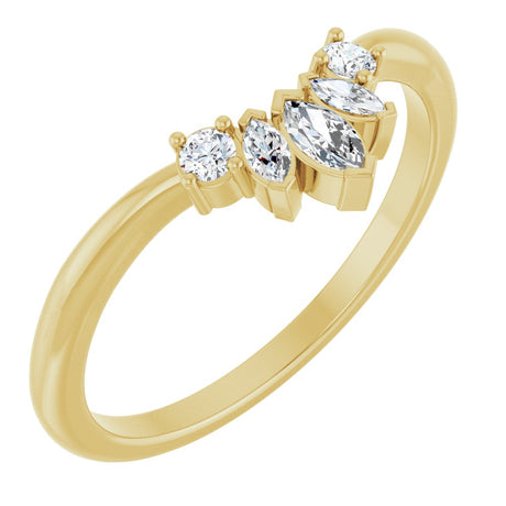 14K Yellow Gold 1/6 CTW Lab-Grown Diamond Contour Band