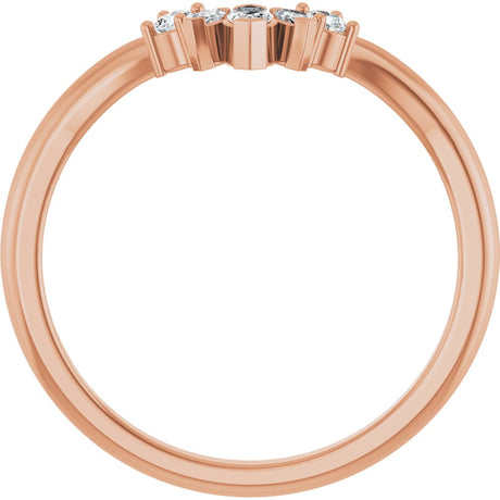 14K Rose Gold 1/6 CTW Natural Diamond Contour Band