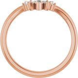 14K Rose Gold 1/6 CTW Natural Diamond Contour Band