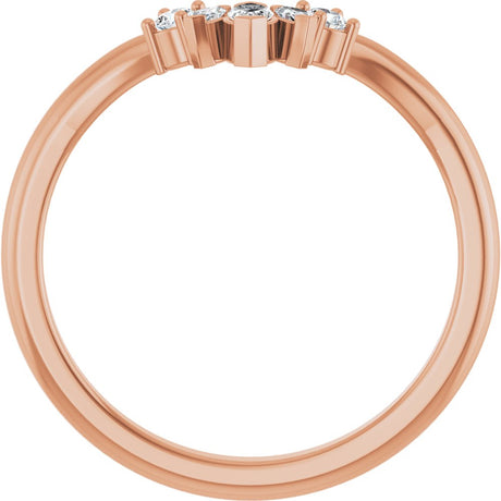 14K Rose Gold 1/6 CTW Natural Diamond Contour Band