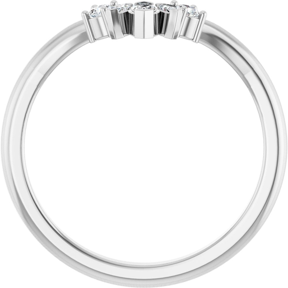 14K White Gold 1/6 CTW Natural Diamond Contour Band