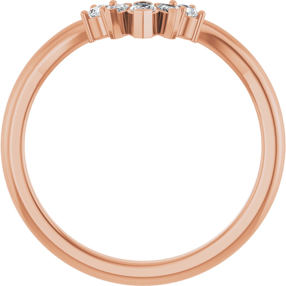 14K Rose 1/6 CTW Lab-Grown Diamond Accented Contour Band