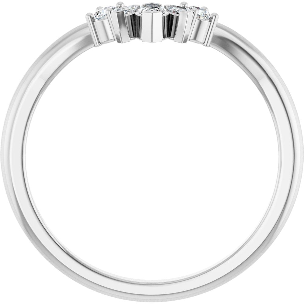 14K White Gold 1/6 CTW Lab-Grown Diamond Contour Band